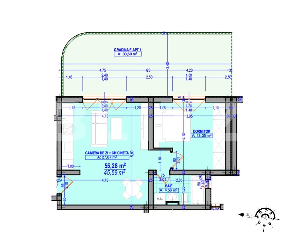 Apartament de vânzare 2 camere Plopi - 65622AV | BLITZ Timișoara | Poza1