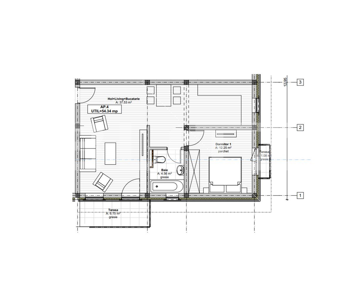 Vanzare apartament in imobil tip vila, 2 camere, 54.34 mp utili, Giarmata Vii
