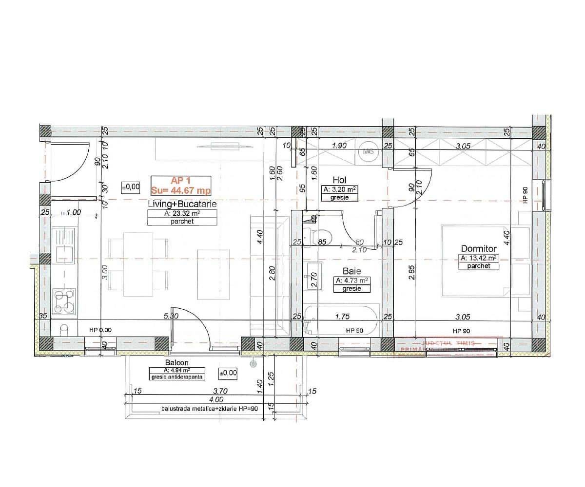 Apartament de 2 camere, balcon, parcare, finisaje noi, Giroc