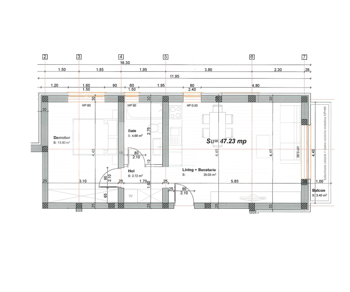 Apartament 2 camere, 46.79 mp, parcare, zona Braytim