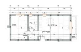 Apartament 2 camere, 47.23 mp, parcare, zona Braytim