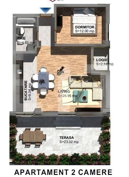 Apartament 2 camere, 59mp utilii plus terasa 91 mp Torontalului