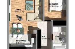 Vanzare apartament de 2 camere, logie, etaj intermediar