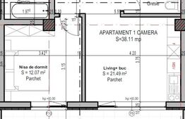 Apartament cu 2 camere, terasa - 16 mp, TORONTALULUI