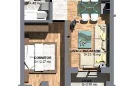 Vanzare apartament de 2 camere, logie, etaj intermediar