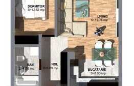 Vanzare apartament de 2 camere, logie, etaj intermediar