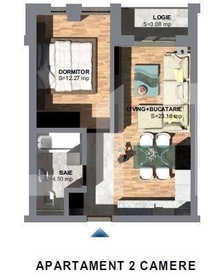Apartament 2 camere, 46 mp, zona Torontalului