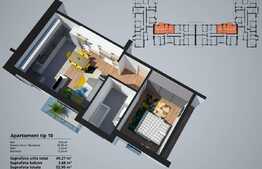 Apartament de 2 camere, 49.27 mp, in ansamblu NOU, zona Shopping City!