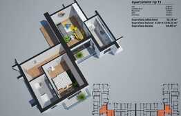 Apartament de 2 camere, 56.28 mp, 2 balcoane, zona Shopping City! 