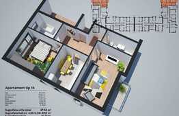 Apartament de 2 camere, decomandat, 67.53 mp, Shopping City!