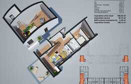 Apt. pe doua niveluri, 106.94 mp utili, TERASA 18 mp, Shopping City!