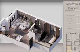 Apartament 2 camere, 45,4,  cu gradina, zona Braytim