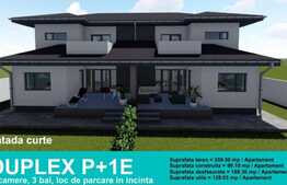 Duplex separate prin spaţiu de 20cm izolat, şi structură de rezistenţă proprie, 130 mp utili 360 mp teren