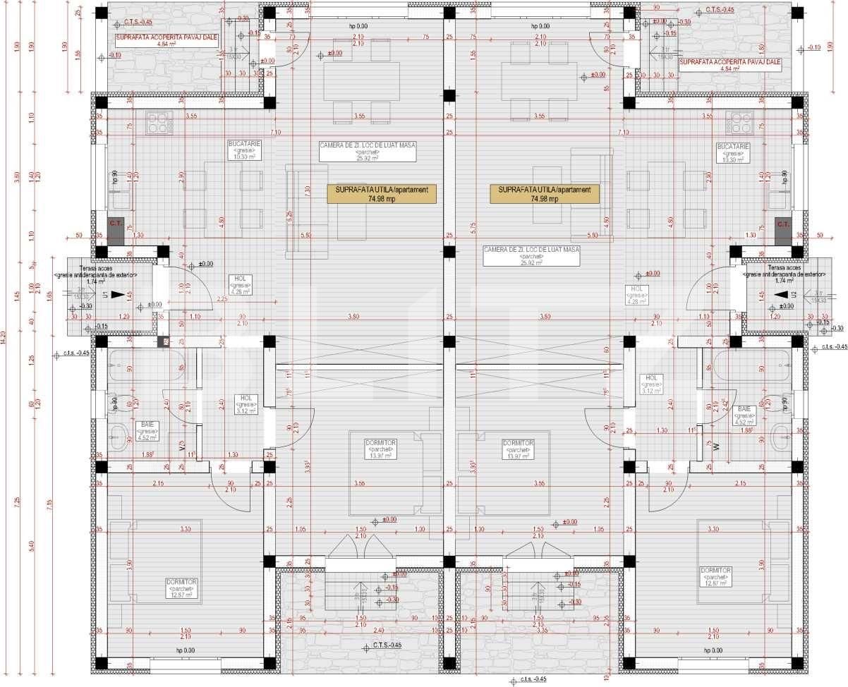 Vanzare 1/2 Duplex 80 mp utili, 300 mp teren Mosnita Veche