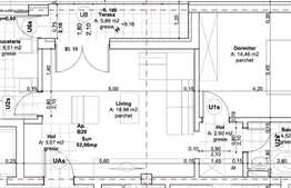 Apartament cu 2 camere,  52.06 mp, terasa si lift!