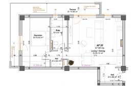 Apartament 2 camere, 58 mp, imobil nou, terasa 15 mp, zona Girocului Eso