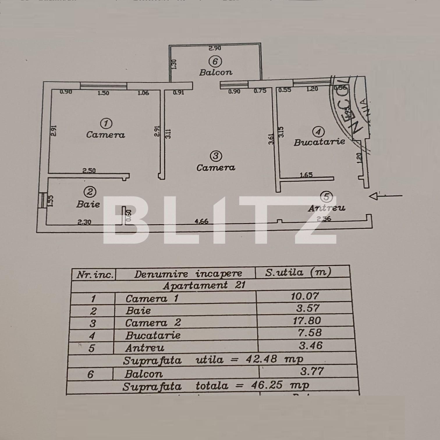 Apartament 2 camere, izolat exterior, 42 mp, zona Spitalul Judetean