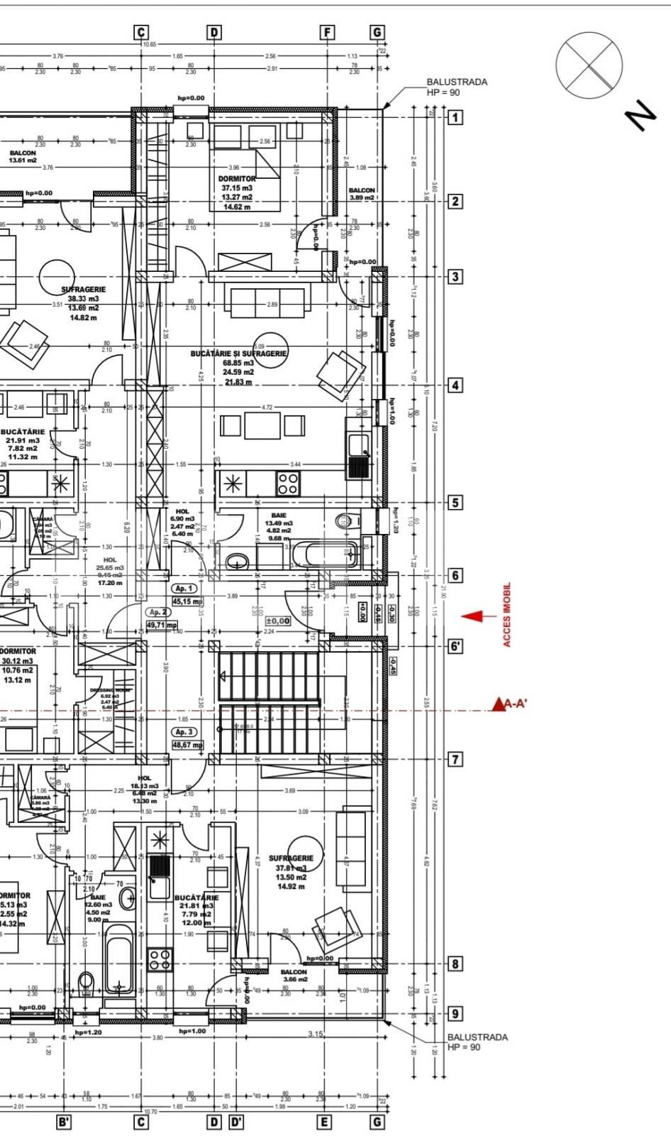 Apartament de vanzare de 2 camere, 49 mp, nou, Calea Urseni