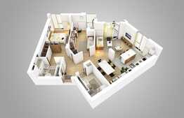 Apartament 3 camere, 85 mp, nou, prima inchiriere