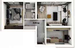 Apartament 2 camere, 52 mp, Giroc