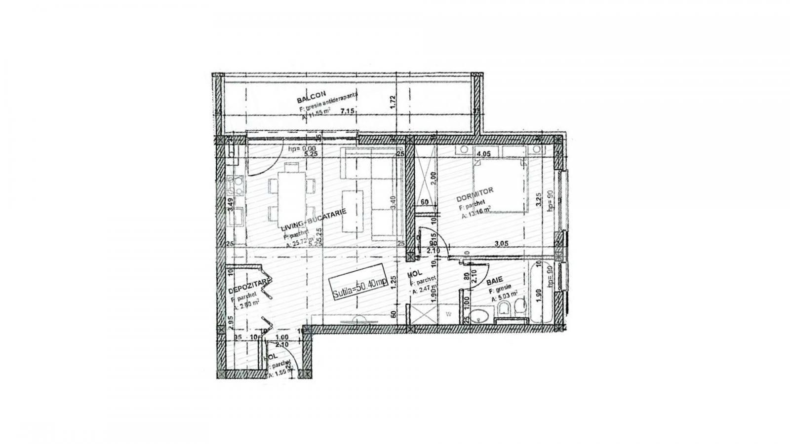 Apartament 2 camere, 59 mp + balcon 8mp,loc de parcare,Calea Principala Urseni