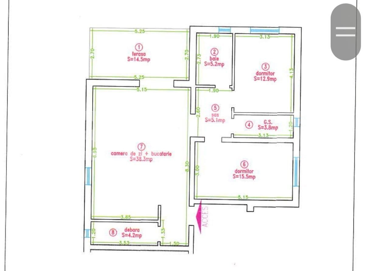 Apartament de 3 camere, 85 mp, lux, in zona Dumbravita