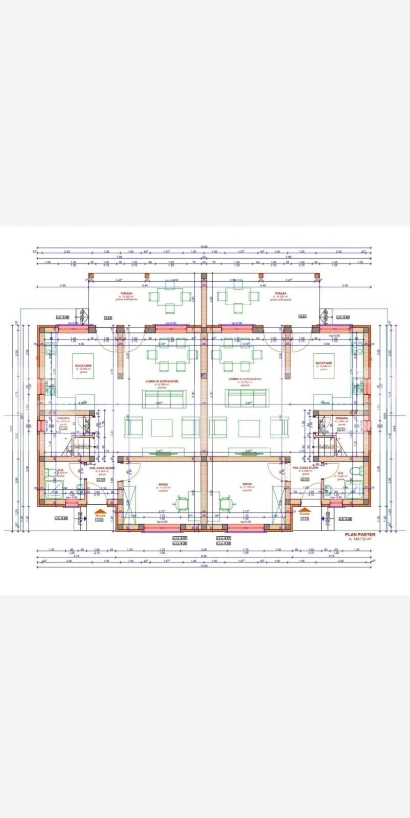 Duplex de 4 camere, 125 mp utili, 240 mp teren, Giroc