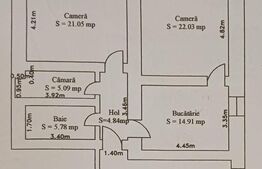 Apartament restrucrurabil 75.91 mp, cu gradina, in Turda Noua